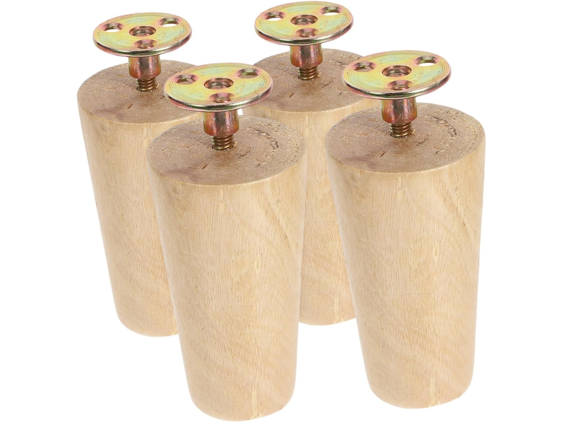 Conjunto De 4 Pés Apoio Madeira Para Mesa, Peças De Reposição Para Móveis, Casa E Escritório