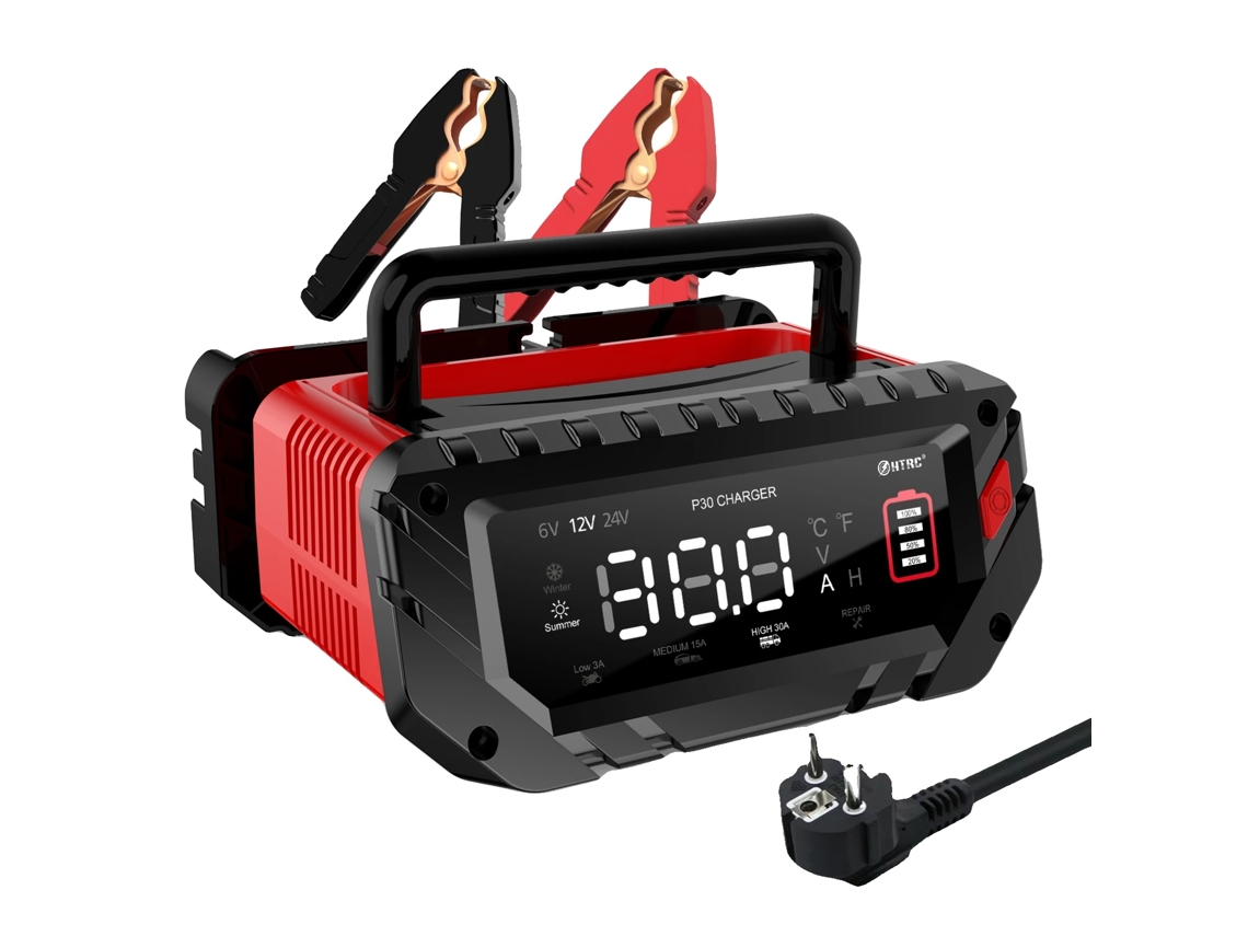 Carregador De Bateria De Carro, 6v/12v/24v, Controle Inteligente, 30a Plugue Eu
