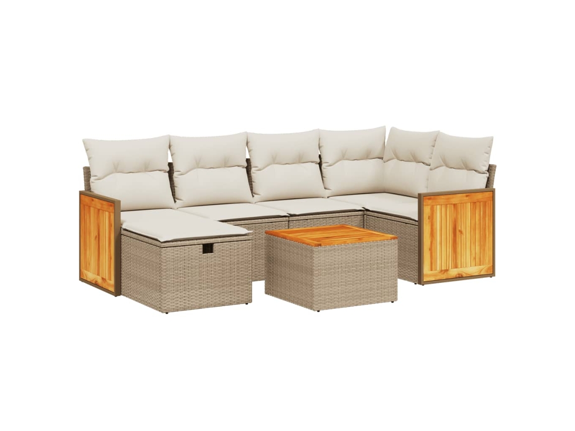 Garden Sofa Set, Garden Sofa Sets Vidaxl Bege Rattan / Vime (n/a)