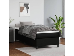 Vidaxl Estrutura De Cama Com Molas 90x190 Cm Couro Artificial Preto