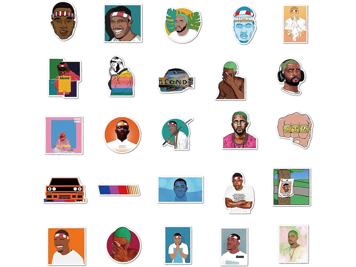 50 Adesivos Do Frank Ocean, Adesivos De Vinil À Prova Dágua Do Cantor De Hip Hop Americano Para Meninas, Adolescentes E Adultos. Brilvibera