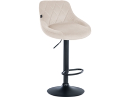 Banco de bar em veludo Lazio creme/preto CLP