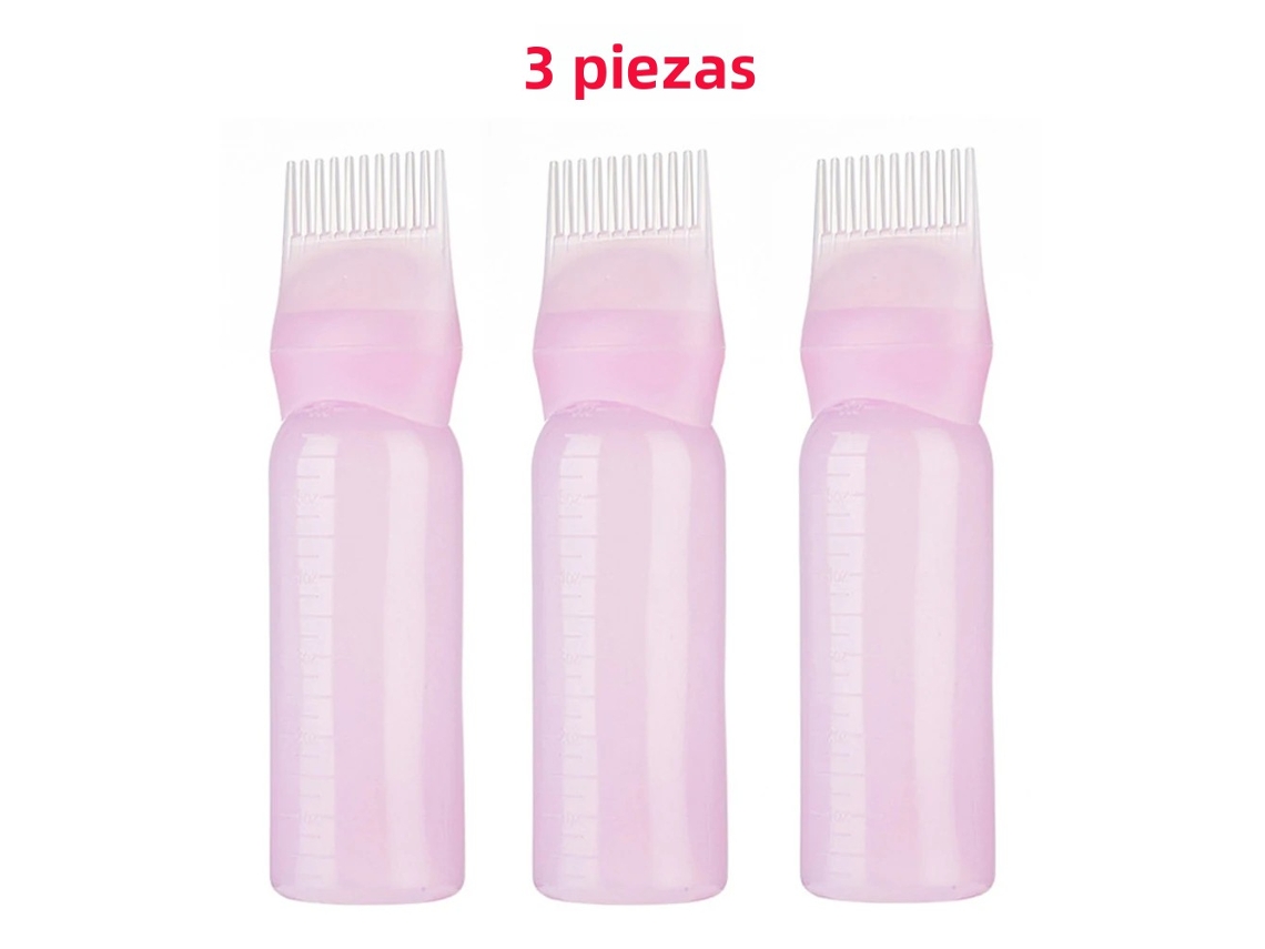Pacote com 3 Frascos Recarregáveis de 180ml para Óleo Capilar MDUG (rosa)