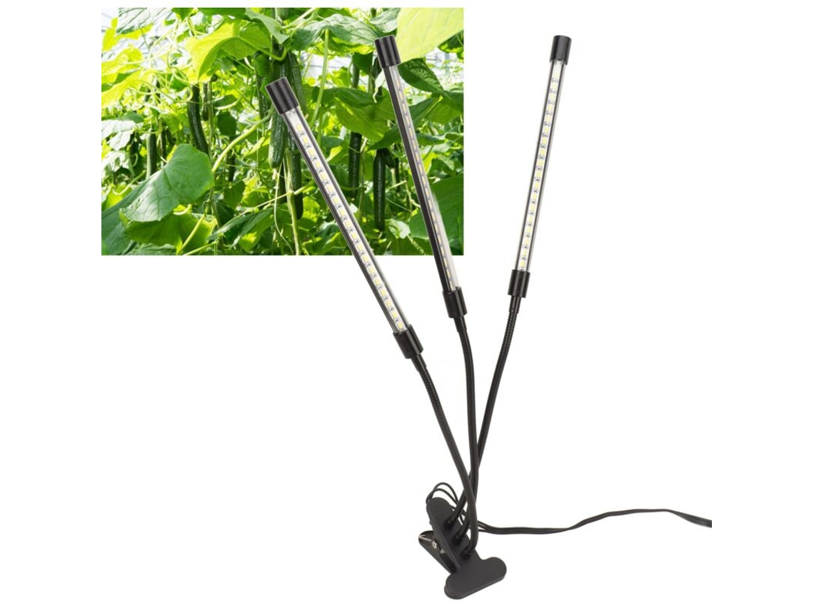 Luminária LED para plantas, 10 níveis ajustáveis, com temporizador para plantas e flores de interior, alimentada por USB, Dubuns Brilvibera