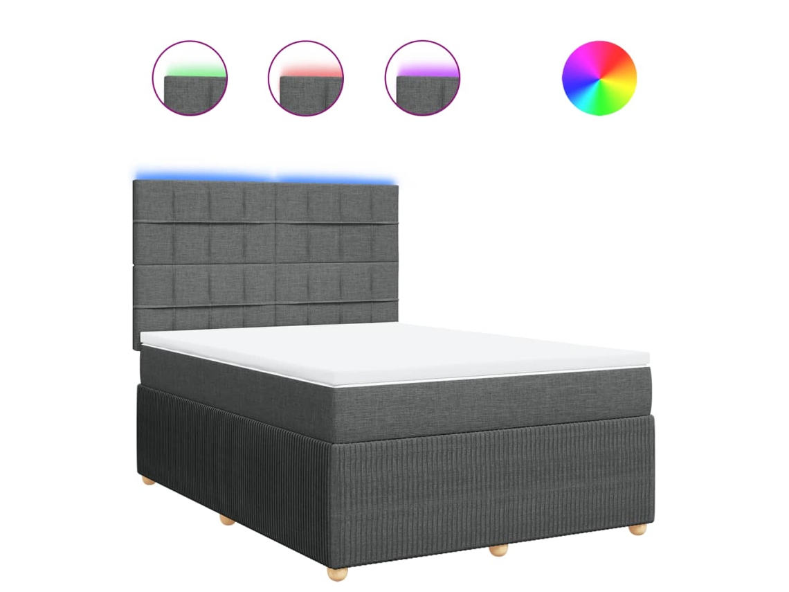 Box Spring Bed, Box Spring Beds Vidaxl Cinzeto Tecido (140 X 200 Cm)