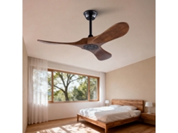 Ventilador Teto 42 Pol 3 Pás Madeira Hélice Nogueira VELTRIX