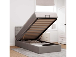 Cama Otomana Com Colchão 90x200 Cm Tecido Cinza