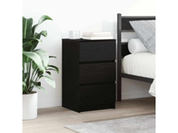 Vidaxl Mesas De Cabeceira 3 Gavetas 2 Pcs 39x35x65cm Preto