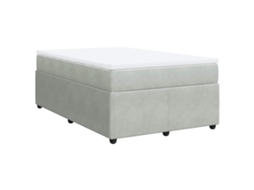 Cama Boxspring com Colchão 120x190 cm Veludo Cinzento Claro MAISON EXCLUSIVE