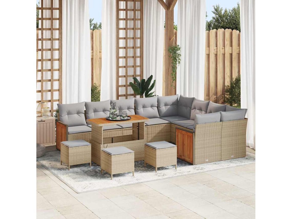 Vidaxl Conjunto De Sofá De Jardim 14 Unid. 10-número De Lugares