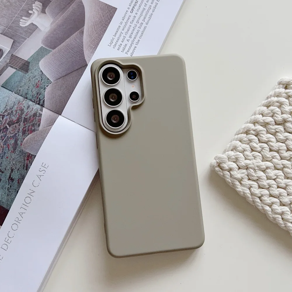 Capa De Celular Em Silicone Líquido (cinza, Galaxy A56), Capa Protetora Fosca E Macia À Prova De Choque.