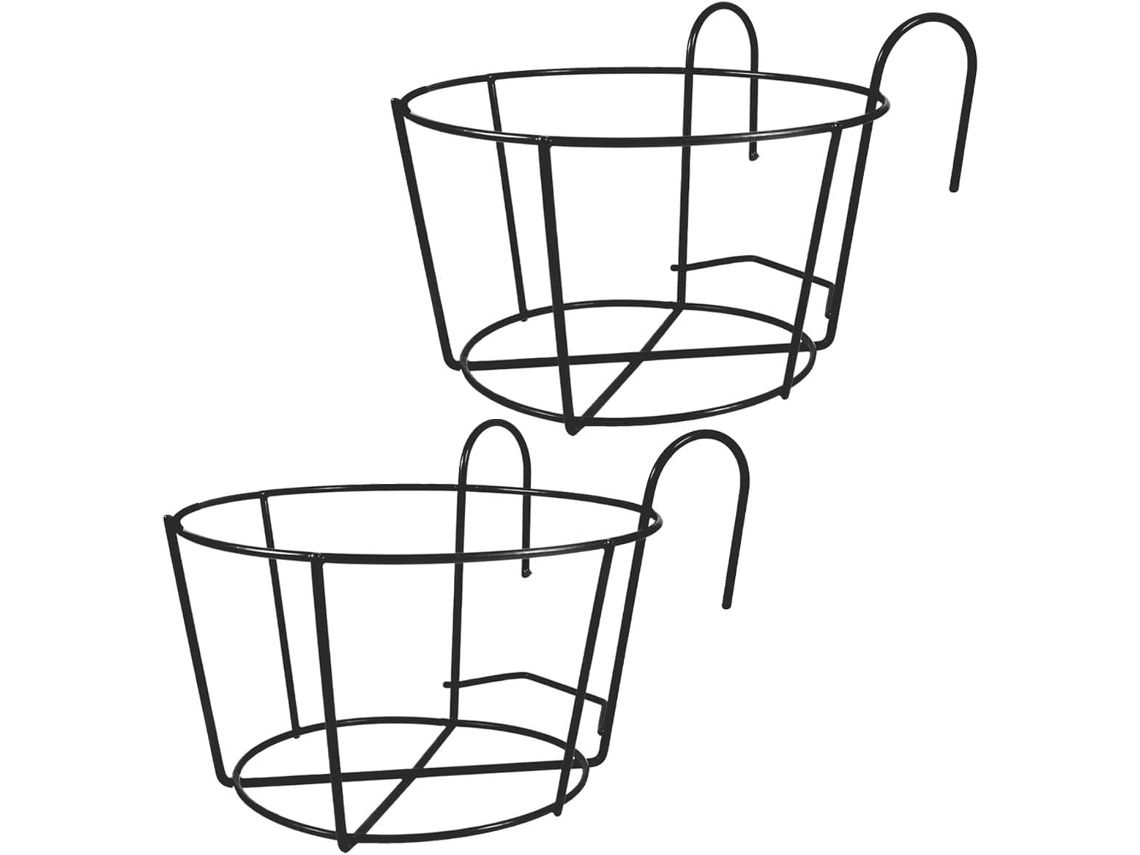 Suportes De Ferro Para Vasos De Flores Suspensos, 30 Cm, Conjunto De 2, Design Vazado, Prateleira Pa