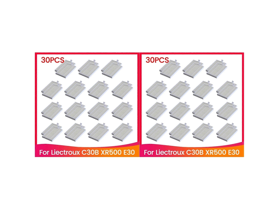 60pcs Hepa Filter For Liectroux C30b Xr500 E30 Robotic Vacuum Cleaner Accessories Replacement Parts Filter