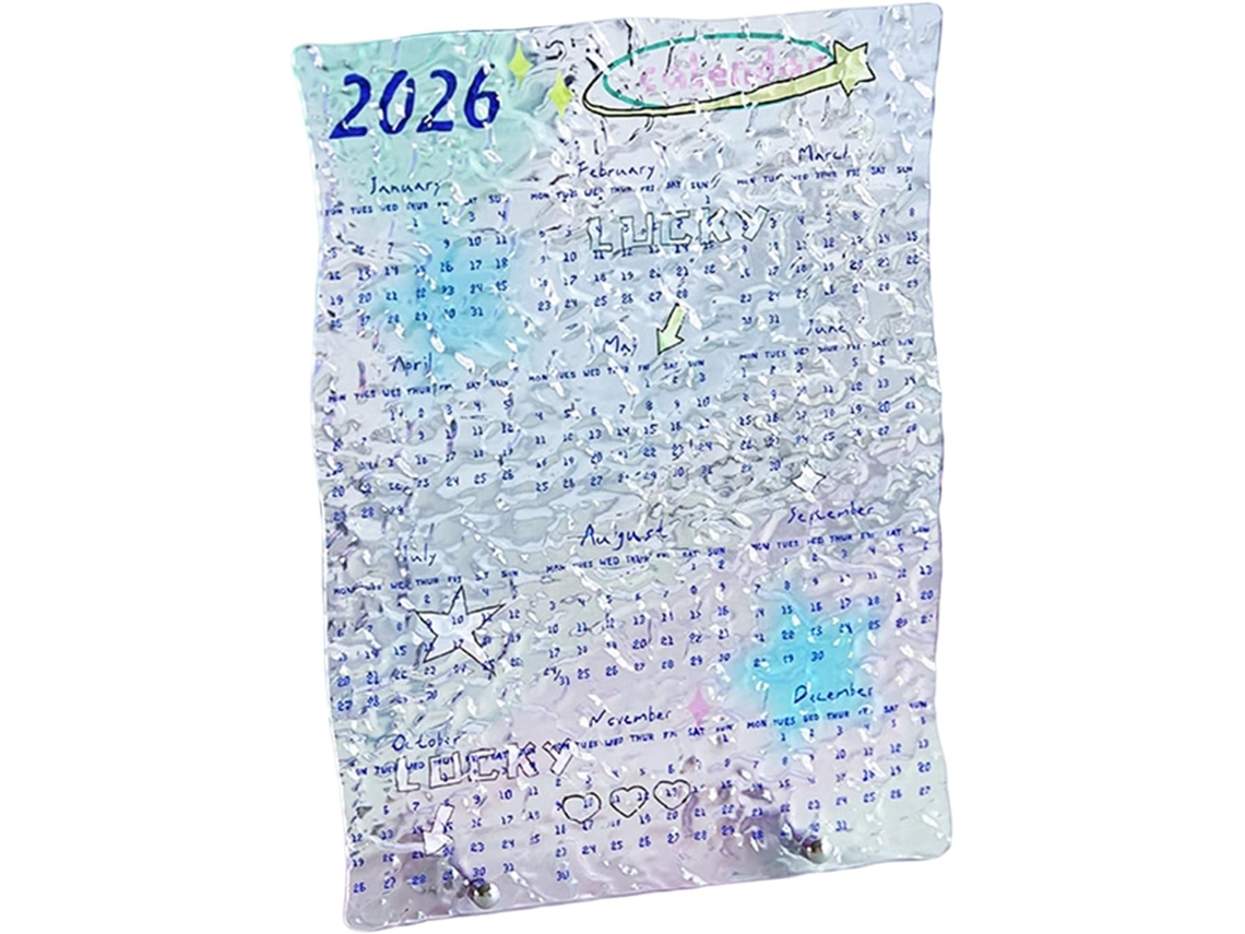 Calendário De Mesa 2026, Planejador Artístico, Transparente, Feito
