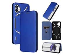 Capa De Celular Flip Em Couro Com Textura De Fibra De Carbono Para O Telefone 1 Da Nothing Phone 1