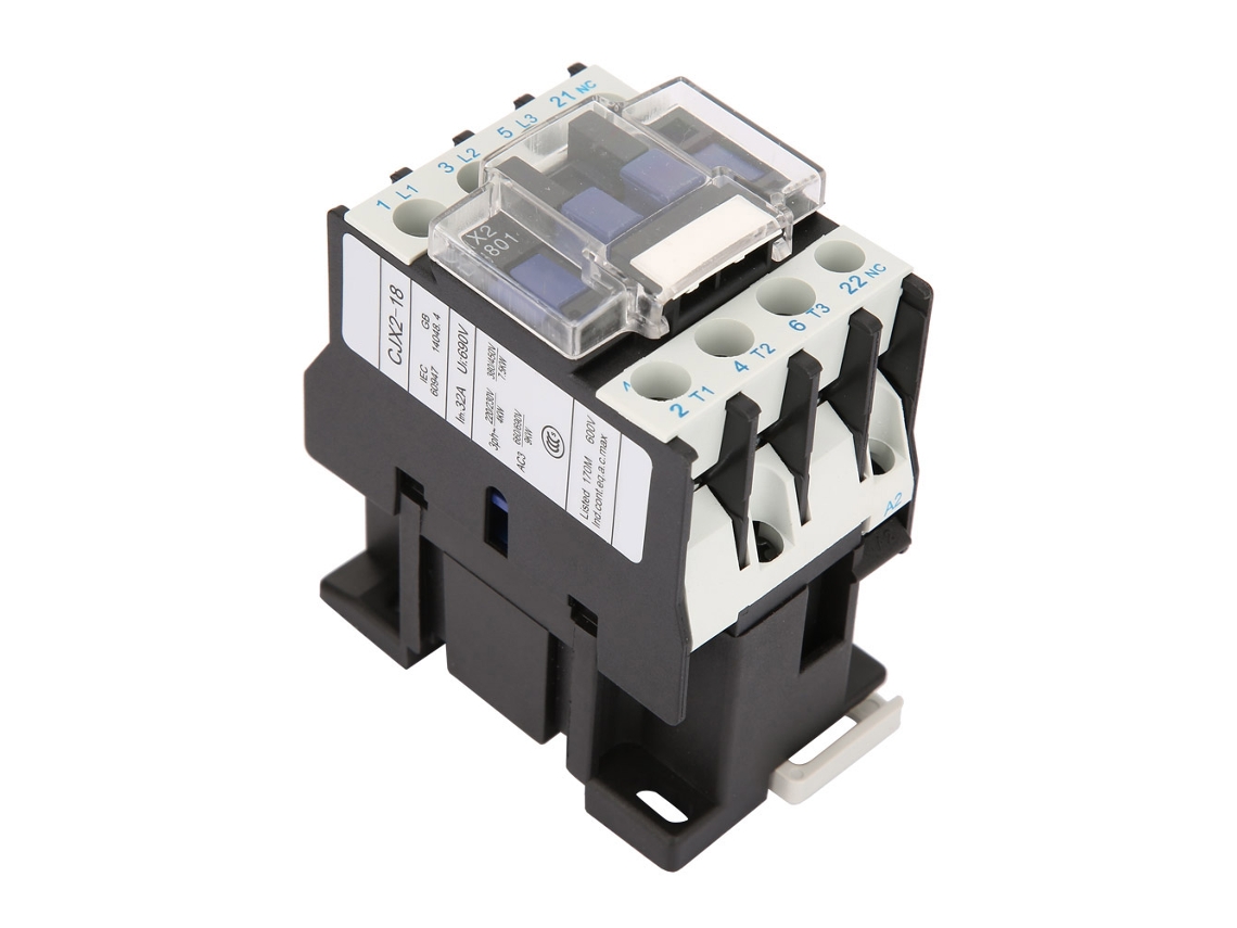 Contator Elétrico Industrial CJX2‑1801 YURU Alta Sensibilidade 220V 18A com Contato Estável