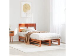 Vidaxl Cama Sem Colchão 75x190 Cm Madeira de Pinho Maciça Castanho mel