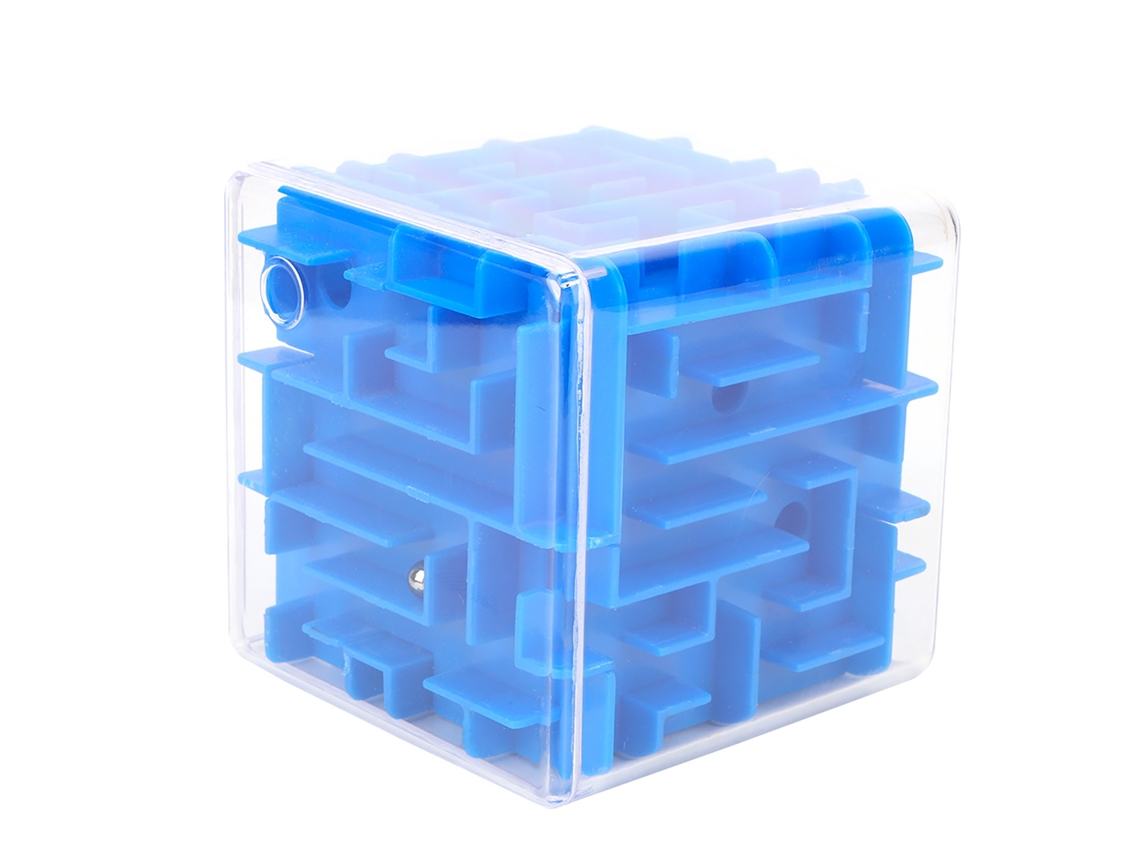Mali brinquedo Labirinto Cúbico Plástico Puzzle Educativo para Crianças Presente (azul)