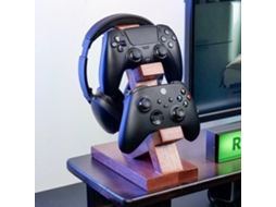Support En Bois Massif, Organiseur De Rangement À Trois Niveaux Pour Ps5 Pour Manettes Xbox Casque Design