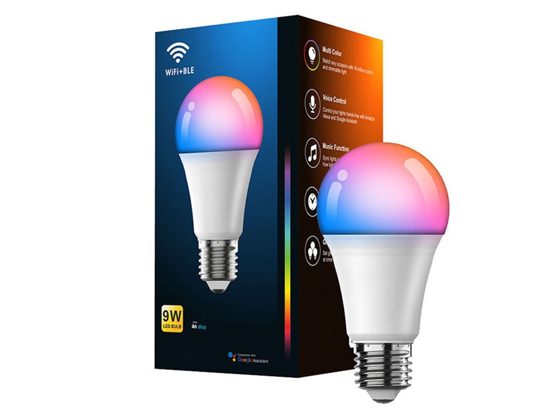 2026 lâmpada Led Inteligente Wifi Controle por Voz Mudança de Cor 2700k 6500k Regulável E27 9w 100 130v