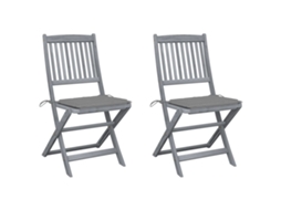 Folding Chair, Folding Chairs Vidaxl Cinzeto Madeira De Acácia (n/a)