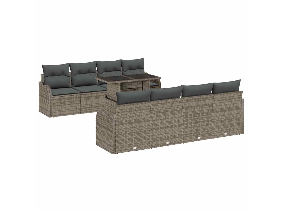 Maison Exclusive - Conjunto De Sofá De Jardim 9 Pcs Cinzeto Rattan Sintético