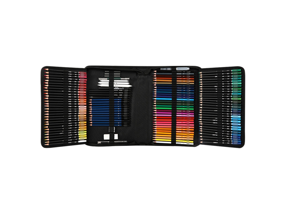 Conjunto de 182 Lápis de Cor com Óleo e Água para Arte e Presente | S/MARCA