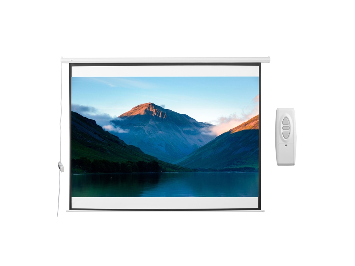 Tela Do Projetor 171x130 Cm Formato 4:3 84 Polegadas Incluindo Controle Remoto Branco