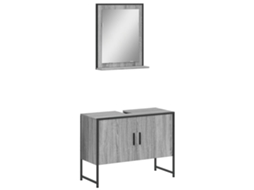 Bathroom Cabinet Set, Bathroom Cabinet Sets Vidaxl Cinzeto Madeira Processada (n/a)