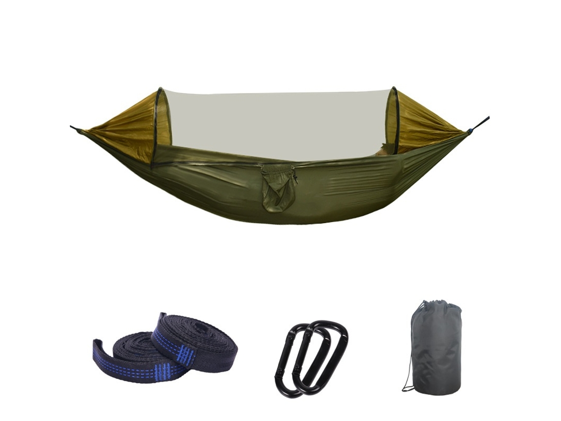 Rede De Campismo Lurelia Para 2 Pessoas 280x140 Cm Com Mosquiteiro, Mosquetões, Correias