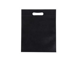 50 Bolsas Não Tecidas Eco-friendly com Boca Plana, Tote de Corte a Laser, Preto 25x35cm S/MARCA