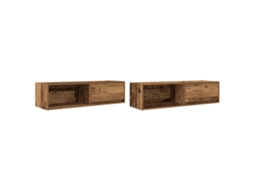 Tv Cabinet, Tv Cabinets Vidaxl Marrom Madeira Processada (n/a)