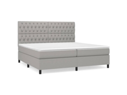 Cama com Molas/colchão 200x200 Cm Tecido Cinza claro MAISON EXCLUSIVE