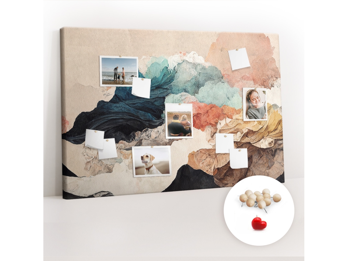 Painel De Cortiça Para Parede Abstração De Paisagem Para A Sala De Estar Espelharte (120x80 Cm)