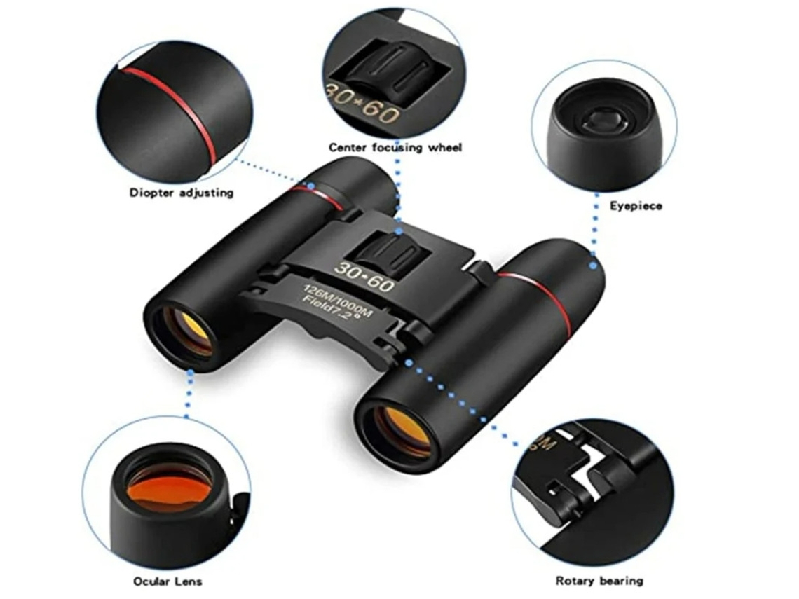 Mini Binóculos Compactos 30x60 Para Adultos Binóculos Dobráveis De Bolso Portátil Para Observação De Pássaros À Prova Dágua Montanhismo Bestvite