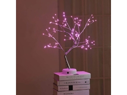 Luminária de Mesa Led em Formato Árvore, com Alimentação Usb e Tecnologia 3d, Ideal para Casa de Férias, Quarto e Infantil. Cor Rosa BRILVIBERA