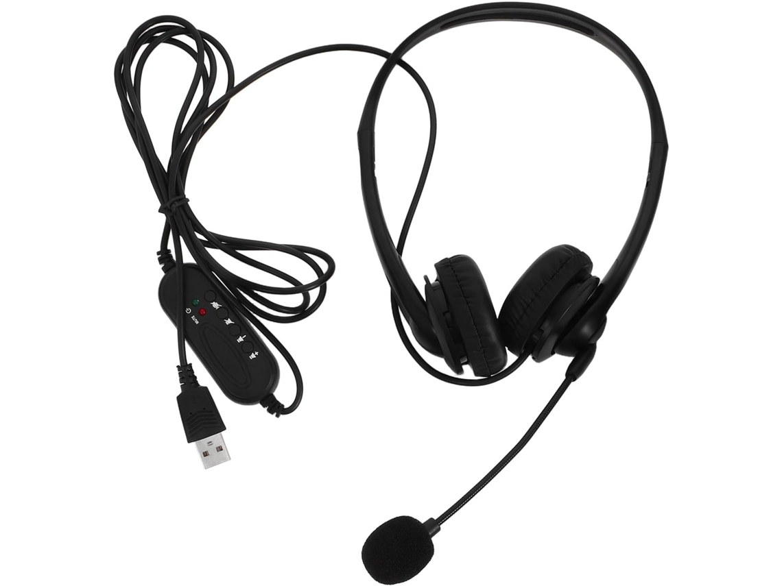 Fones De Ouvido Mipcase Com Fio, Cancelamento De Ruído, Controle De Volume, Usb, Com Microfone E Revestimento Em Pu