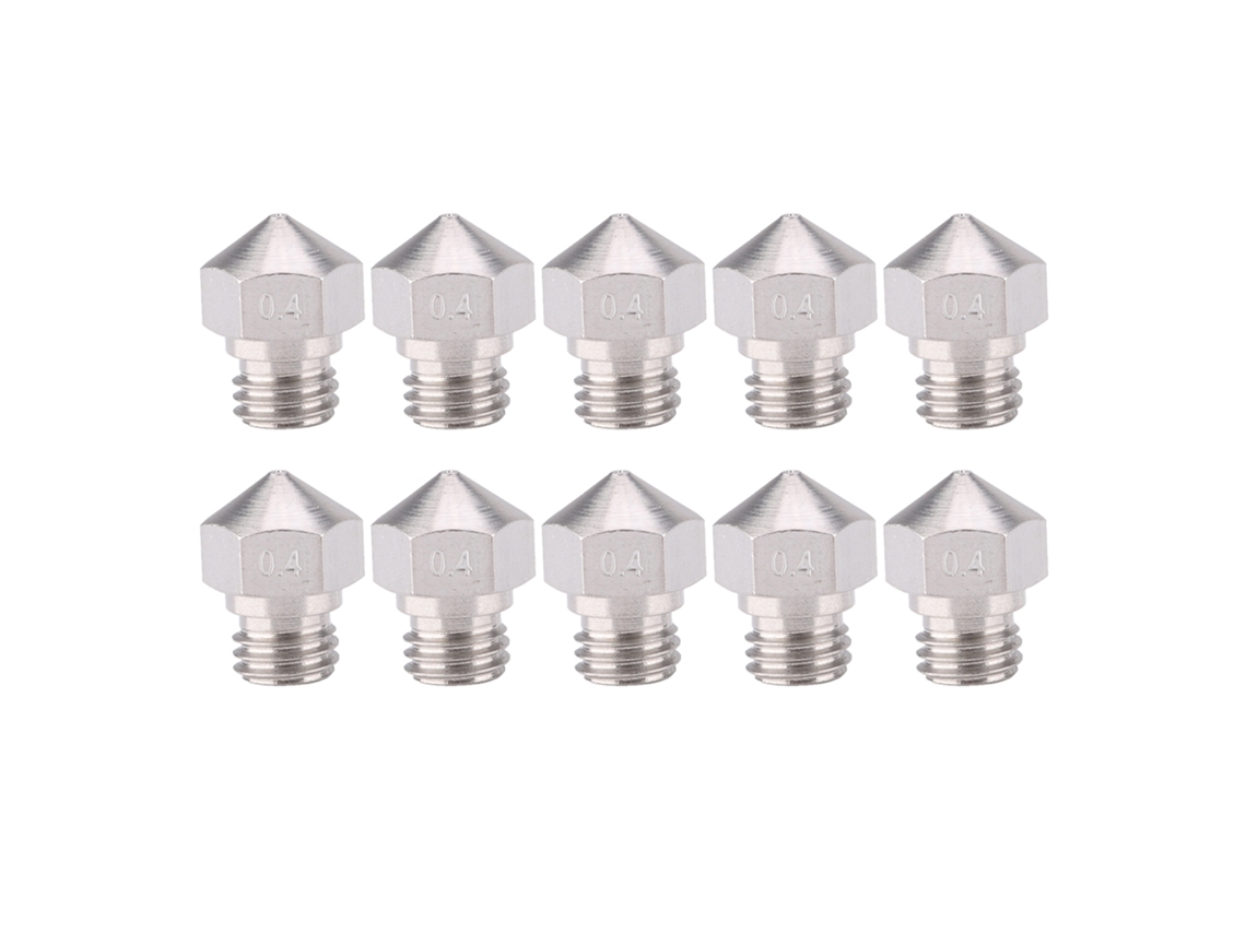 10 Peças De Bico De Extrusor Mk10 De Aço Inoxidável Acessórios Para Impressora 3d