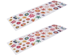 Conjunto De 2 Adesivos De Parede Decorativos De Flores Em Pvc Durável.