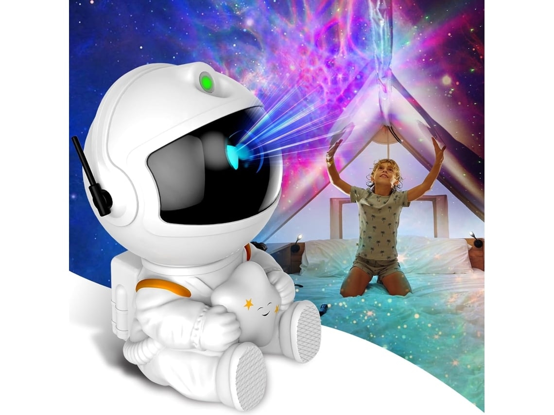 Astronauta Galaxy Projetor Nebulosa Teto Com Temporizador E Controle Remoto Para Decoração De Quarto Branco Lalamoli (Recondicionado Como Novo)