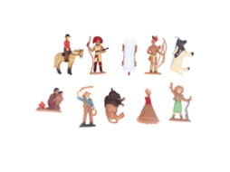 Ats 10 Figuras de Ação de Vaqueiros e Índios em Pvc Resistente com Ricos Detalhes para Brincadeira e Decoração Infantil