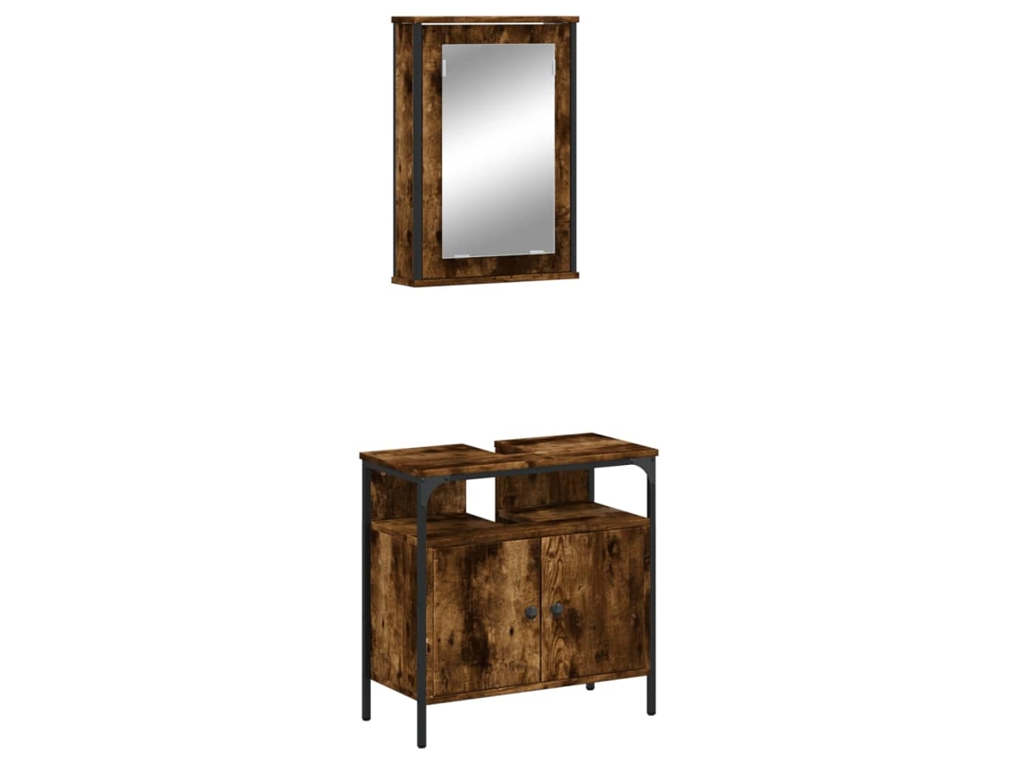 Bathroom Furniture Set, Bathroom Furniture Sets Vidaxl Marrom Madeira Processada (n/a)