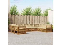 Vidaxl Conjunto De Sofás Para Exterior 9 Unid. Natural E Bege