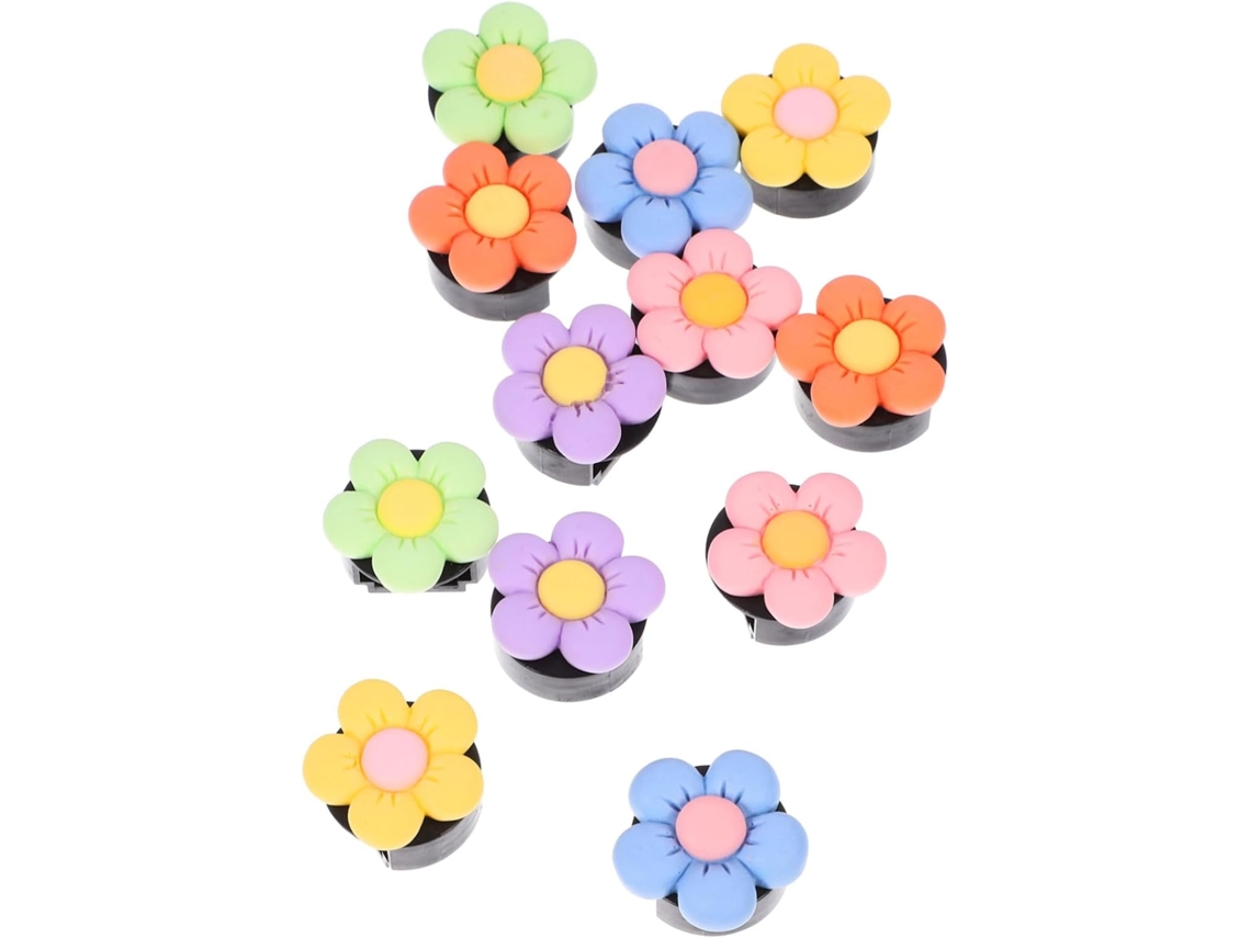 12 Clips Decorativos Em Formato De Flor Para Saída De Ar Do Carro