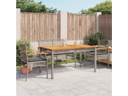 Vidaxl 5 Pcs Conjunto De Jantar P/ Jardim C/ Almofadões Vime Pe Cinza