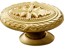 Puxador De Gaveta Para Móveis Em Latão Dourado Com Padrão Em Relevo, Criativo E Fácil De Instalar.