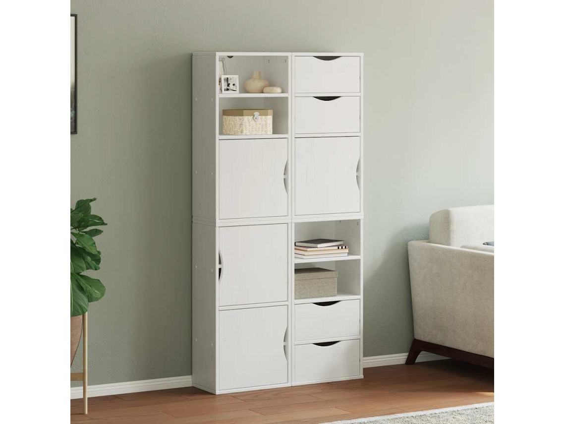 Móveis De Apoio 4 Pcs Odda Pinho De Madeira Maciça Branco Lovely Home