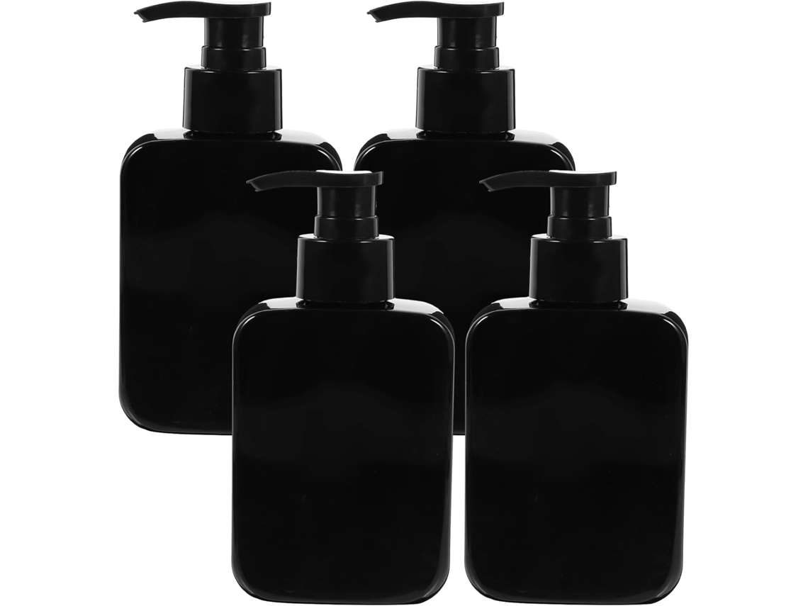 Conjunto De 4 Frascos Pet Recarregáveis De 150ml Com Bomba Dosadora, Ideais Para Loção E Shampoo.