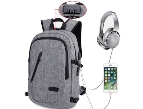 Bolsa de ombro Bolsa para laptop 20-35L, com trava de combinação, material à prova dágua, recarregável por USB IEGEEK