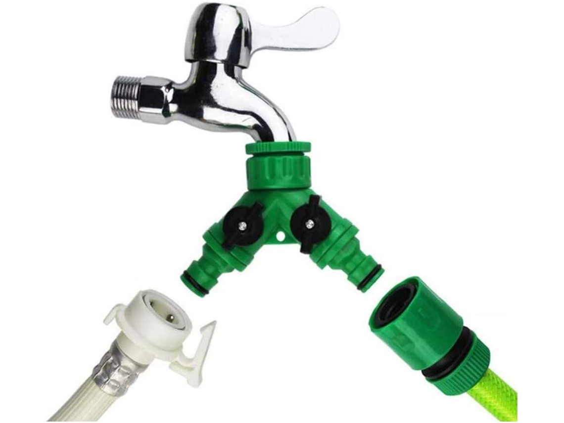 Divisor De Mangueira De Jardim 2 Vias Com Adaptador Y 1/2 E 3/4 Polegadas 2 Peças